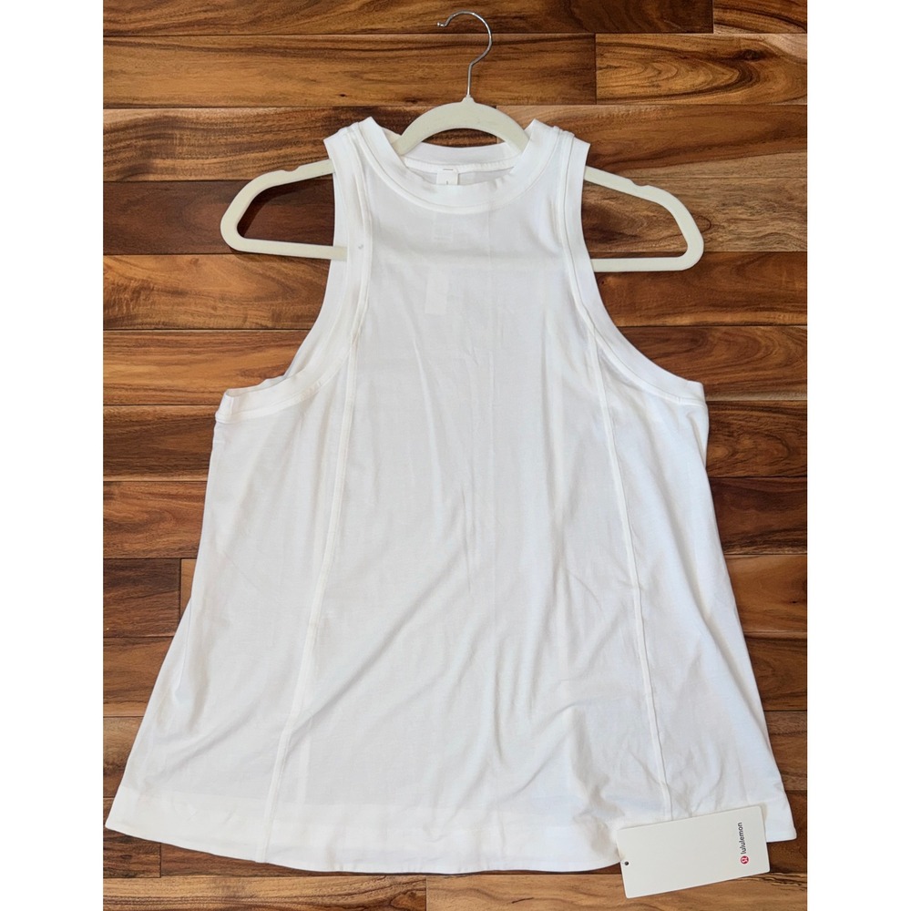 Lululemon Long Cotton Crewneck Tank White Size S NEW